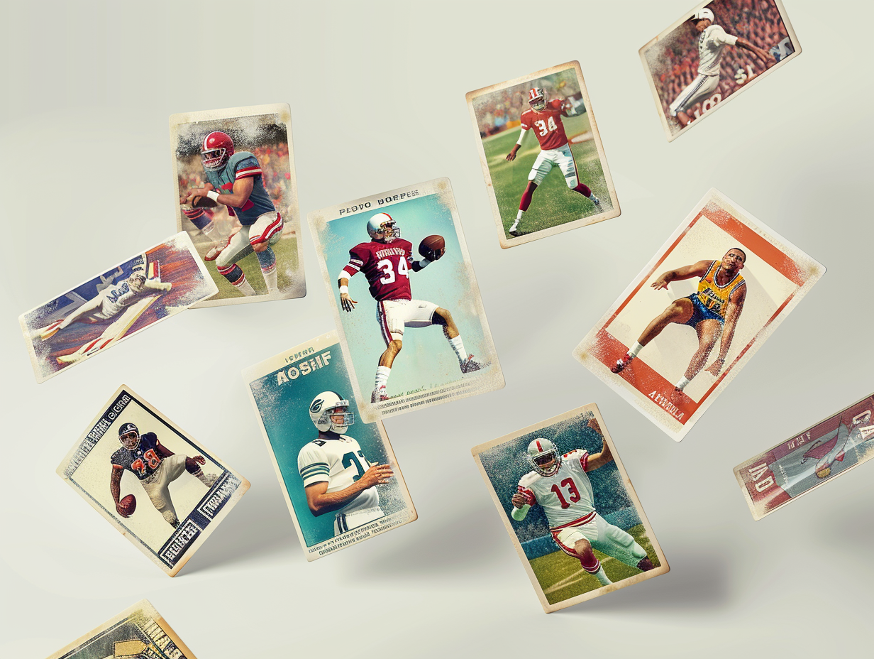 Floating sports cards collection